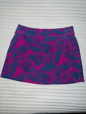 Columbia PFG Tropical Leaf Athletic Skort Pink/Gray Size Size Medium